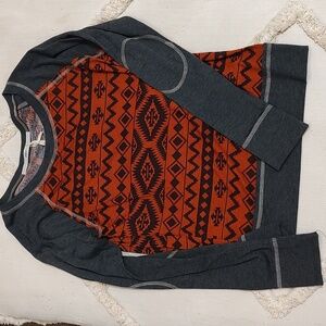 Gibson Charcoal and Rust Crewneck Shirt